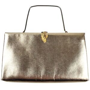 Vintage After Five Gold Clutch Evening Bag Embellished Closure With Coin Purse